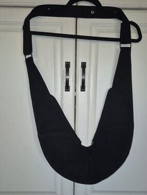 Sash Bag Black Canvas Minimalist Crossbody Sling Bag